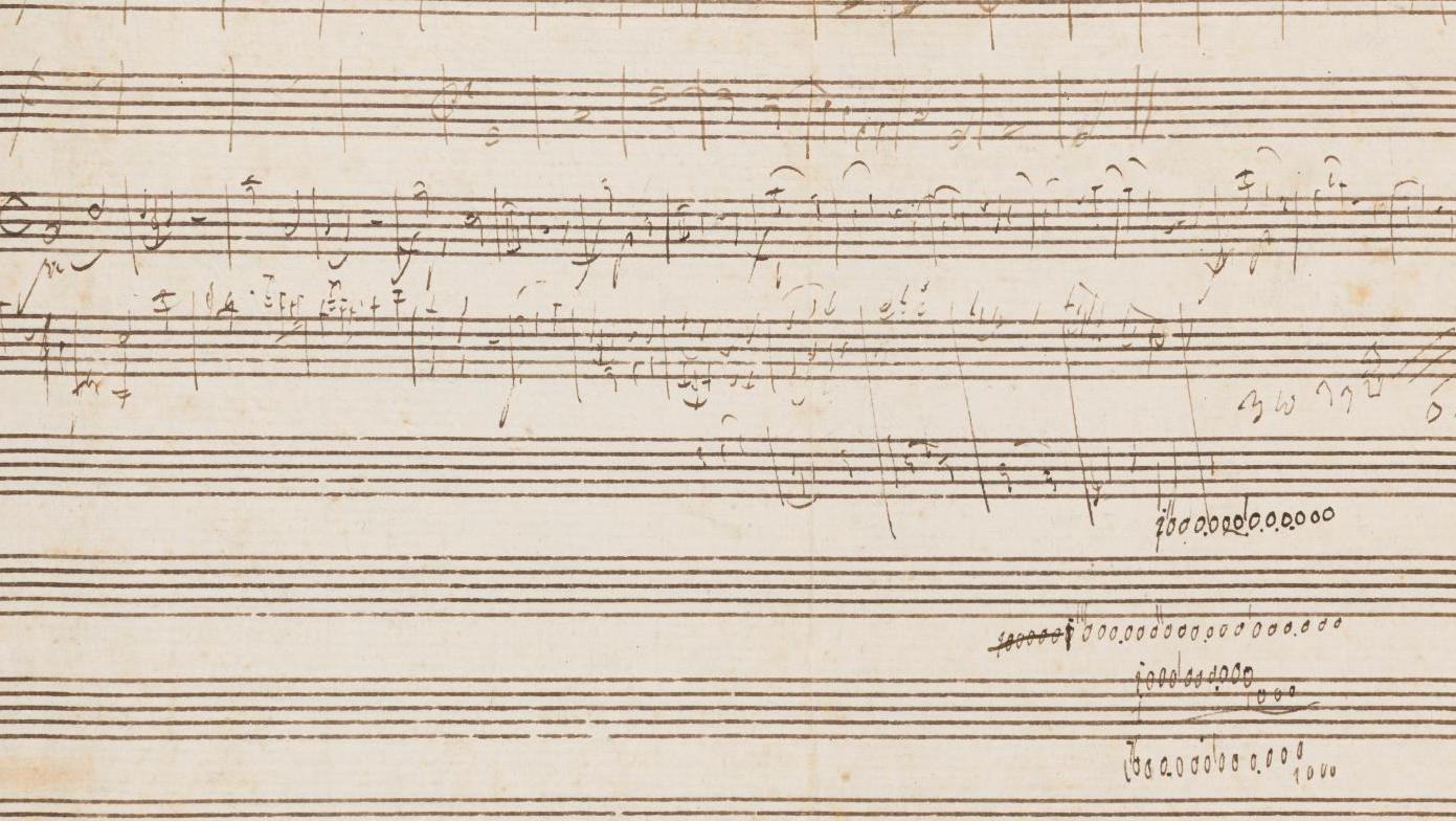 Wolfgang Amadeus Mozart (1756-1791), manuscrit musical autographe, vers 1783, une... Un manuscrit de Mozart bien orchestré 