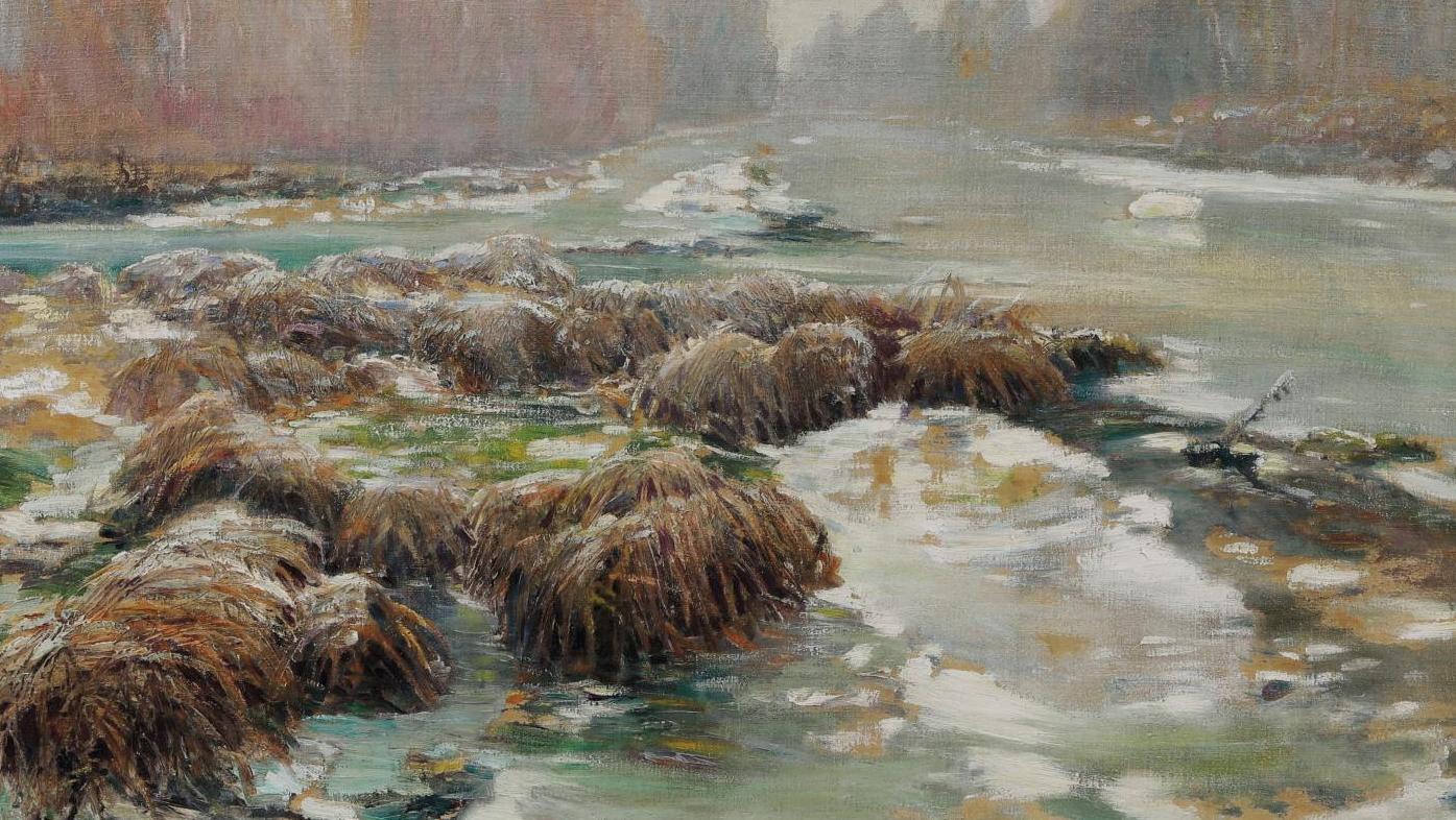 Vaclav Radimsky (1867-1946), La Seine à Vernon par temps de neige, 1900, huile sur... La Seine sous la neige par Radimsky