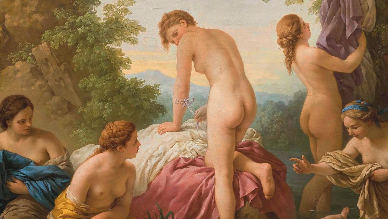 Louis Lagrenée, dit l’Aîné (1725-1805), Femmes au bain, toile, 1772, 101 x 81 cm.... Des baigneuses de Louis Lagrenée au sommet des enchères 