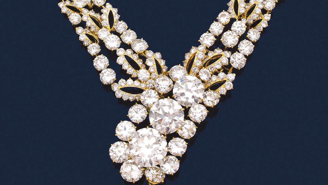 M. Gérard, yellow gold transformable necklace consisting of a brooch set with three... The Dazzling Fischof-La Foux Collection, from a Gérard Necklace to Kisling’s Mimosas