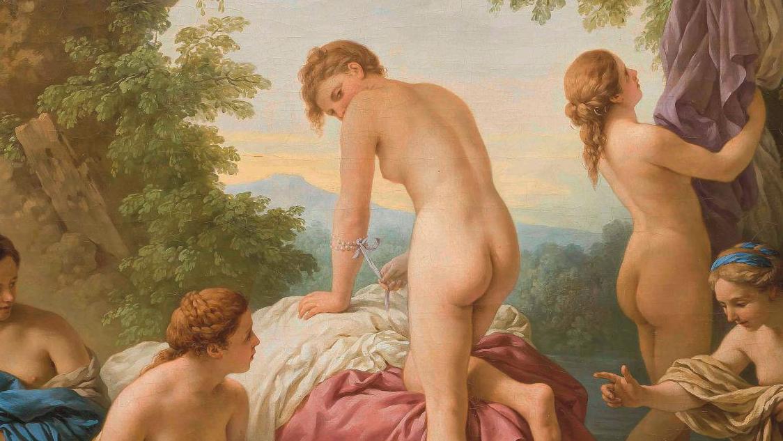 Louis Lagrenée, known as the Elder (1725-1805), Femmes au bain (Women Bathing), oil... Louis Lagrenée at the Top of the Auction Block