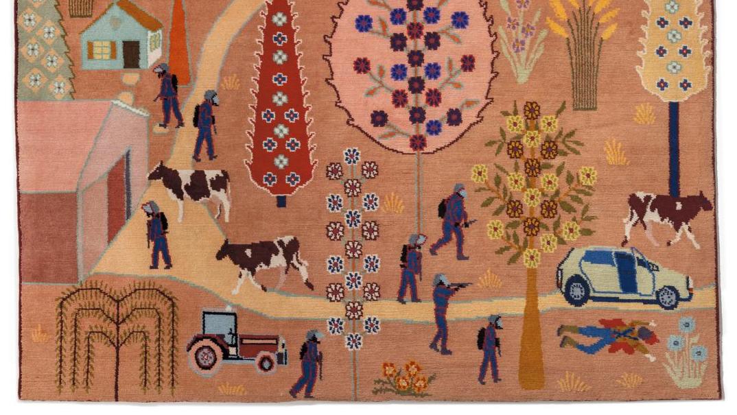 Suzanne Husky (née en 1975), Jérôme, 2018, tapis en laine vierge, 211 x 190 cm, collection... Artistes et paysans aux Abattoirs de Toulouse