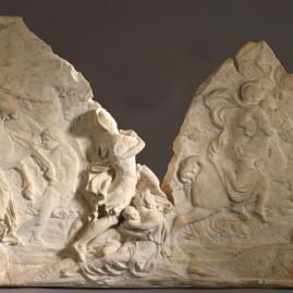 Les Sabines sur un mystérieux bas-relief en marbre - Avant Vente