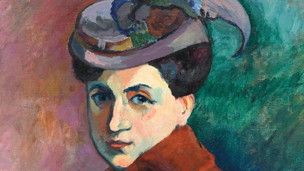 Henri Manguin (1874-1949), La Femme au carrick, Jeanne, hiver 1903-1904,huile sur... Succès pour la collection  Georges Couturat