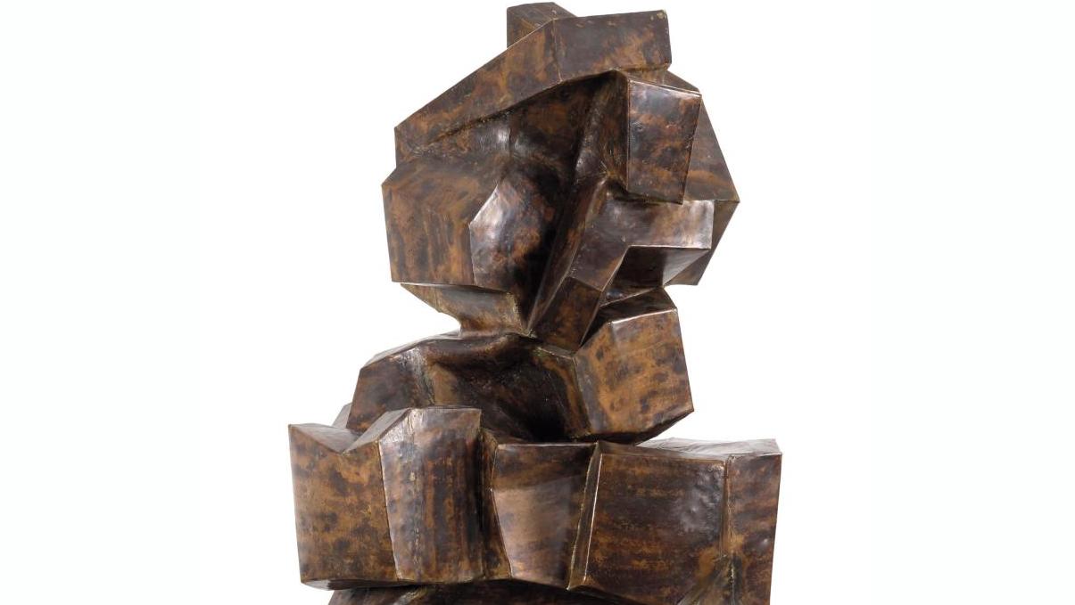 André Bloc (1896-1966),  Sans titre, sculpture en plaques de cuivre soudées, 1958,... Une sculpture d'André Bloc en forme d’exploration plastique 