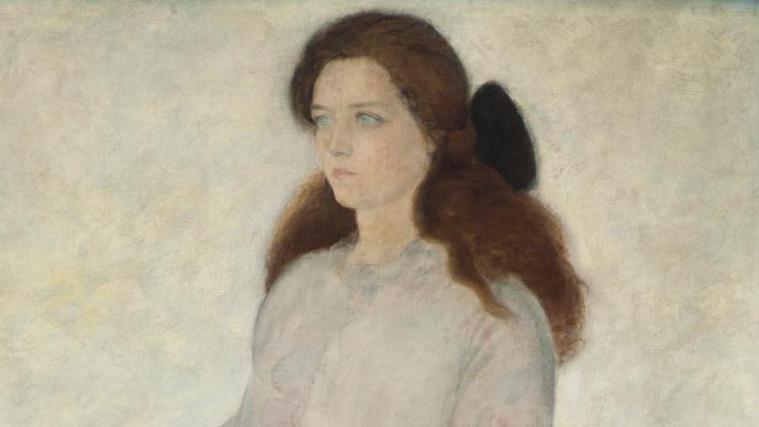 Gustave Van de Woestyne (1881-1947), Adrienne De Zutter au violon, 1920, huile sur... Séduisante Adrienne de Gustave Van de Woestyne