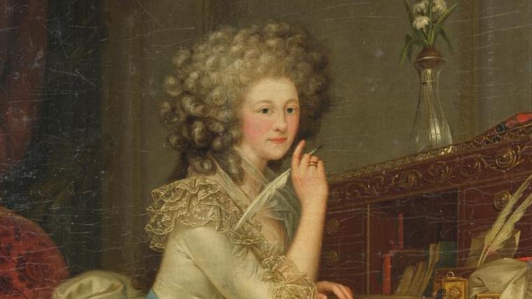 Karl Anton Hickel (1745-1798), Portrait of Marie-Thérèse de Savoie Carignan, Princess... A Glimpse at the Princess of Lamballe's Private Life
