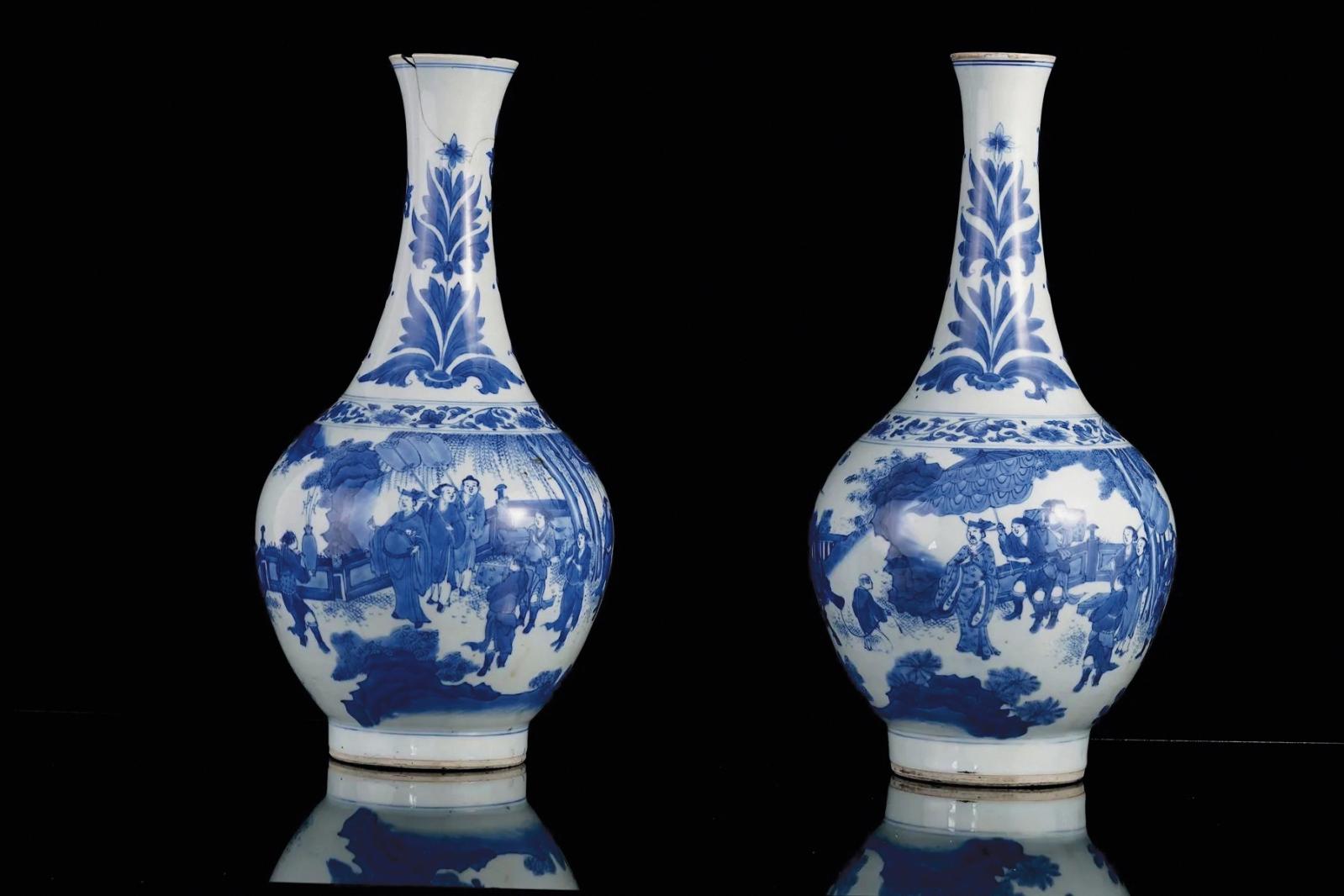 Des vases bouteille Chongzhen 