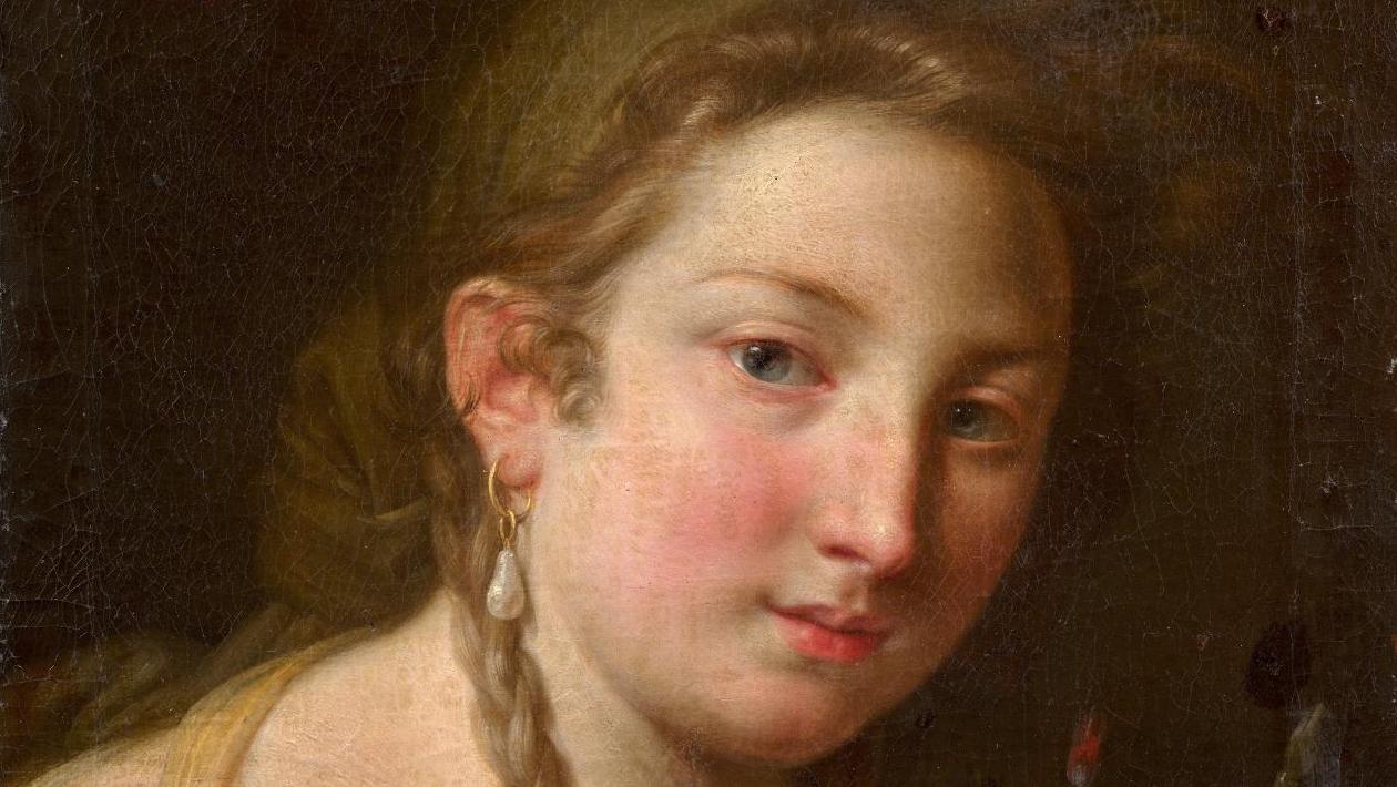 Pompeo Batoni (1708-1787), Allégorie de la peinture, vers 1740, huile sur toile d’origine,... Pompeo Batoni récompensé, le port de Toulon célébré