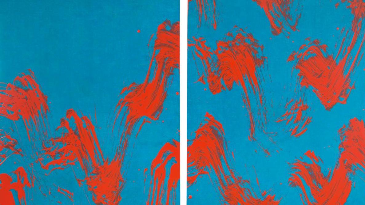 Fabienne Verdier (née en 1962), Tectonique, deux tableaux de 2017, chacun à l’encre,... Chu Teh-chun et Fabienne Verdier au-delà des apparences