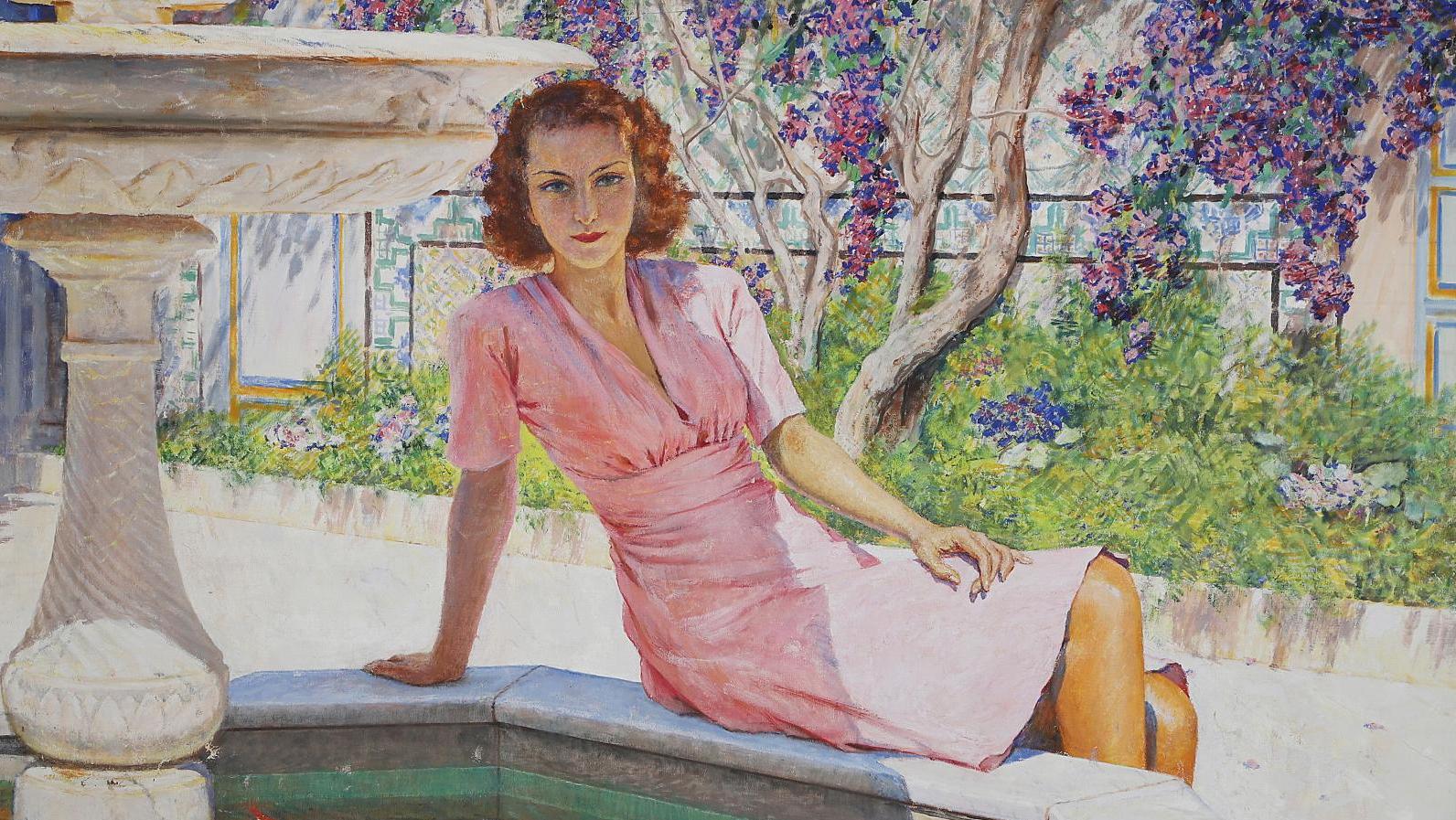 Alexandre Roubtzoff (1884-1949), Portrait de Marie-Madeleine Leroy, 1946,huile sur... Un portrait tunisien de Marie-Madeleine Leroy par Alexandre Roubtzoff 