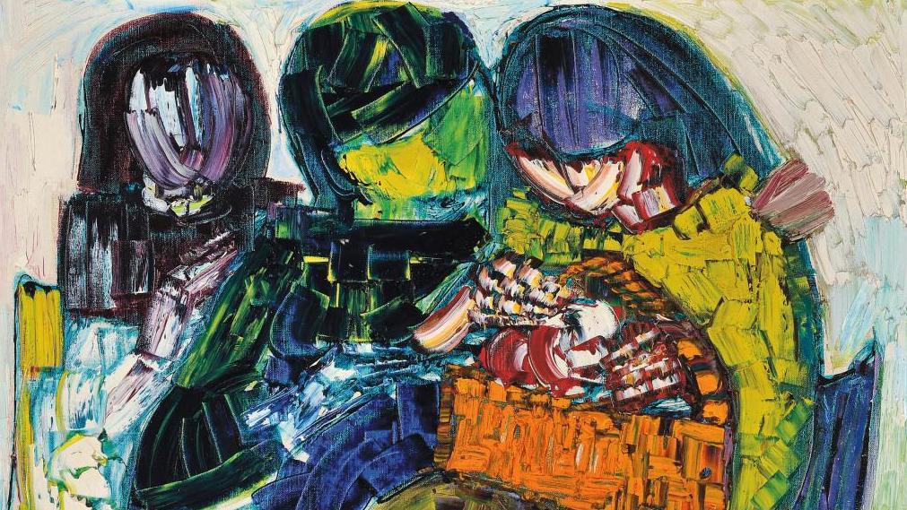 Paul Guiragossian (1926-1993), Le Panier, 1962, huile sur toile, 100 x 80 cm. Estimation... Les couleurs  du Moyen-Orient 