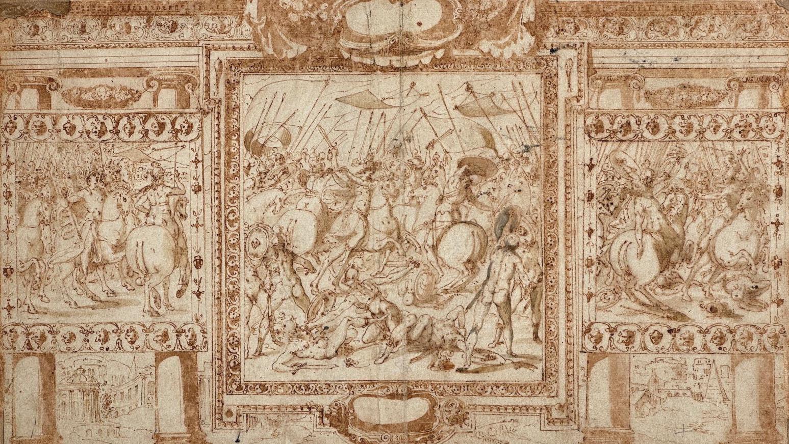 Giorgio Vasari (1511-1574) et son entourage (Mario Marchetti dit Marco da Faenza),... Giorgio Vasari ou le tumulte des armes
