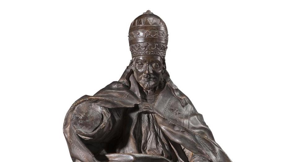 373 640 € pour la Statue assise du pape Clément X Altieri (1590-1676), attribuée... Clément X Altieri
