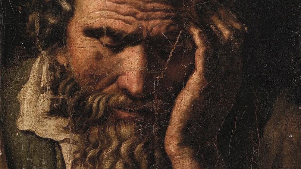 Attribué à Anne-Louis Girodet de Roucy-Trioson (1767-1824), Étude de tête d’homme... Un homme barbu attribué à Anne-Louis Girodet
