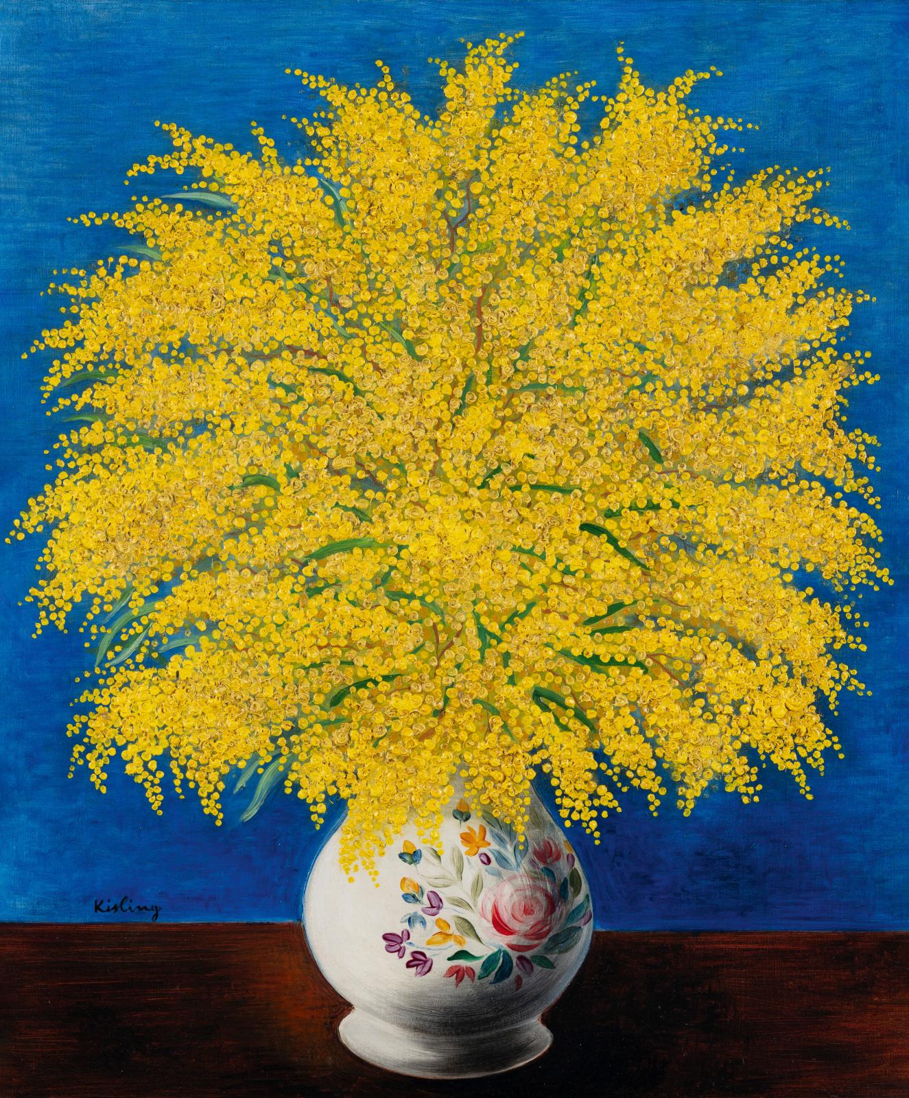 Des mimosas en fleur peints en Provence par Moïse Kisling