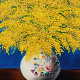 Zoom - Des mimosas en fleur peints en Provence par Moïse Kisling