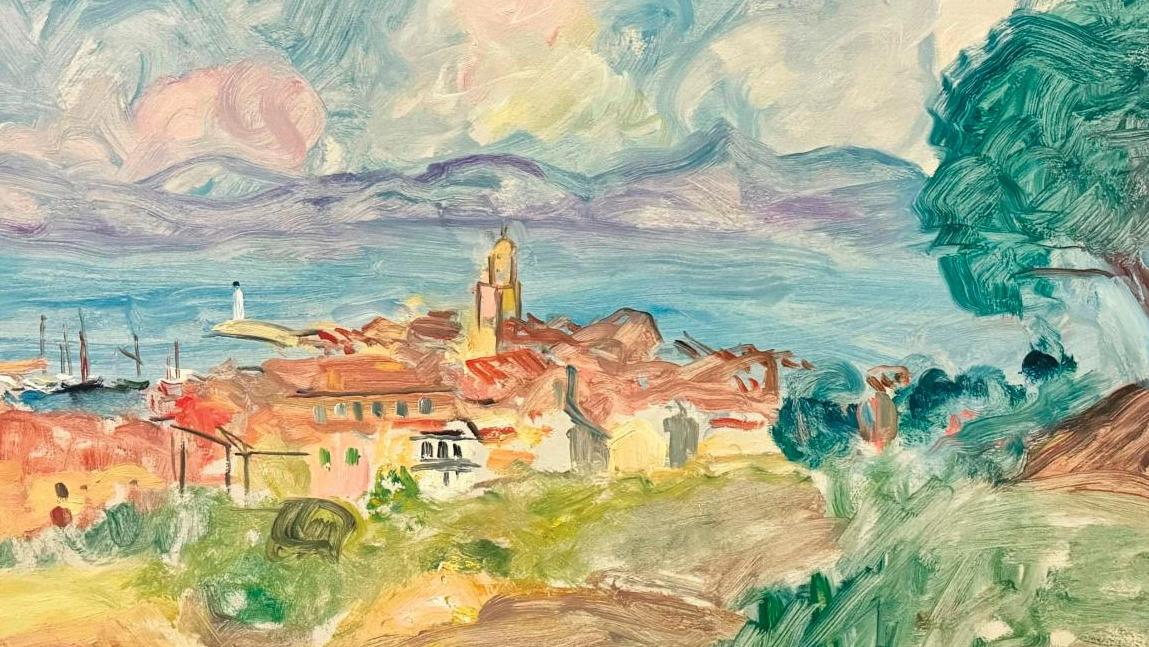 Charles Camoin (1879-1965), La Citadelle de Saint-Tropez, huile sur papier marouflé... Camoin paysagiste, Monet caricaturiste