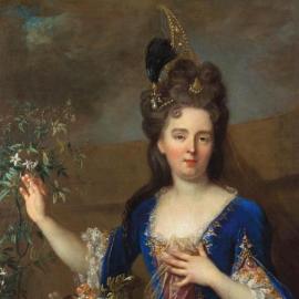 Zoom - La dame au jasmin, le portrait d'une jeune aristocrate par Nicolas de Largilliere