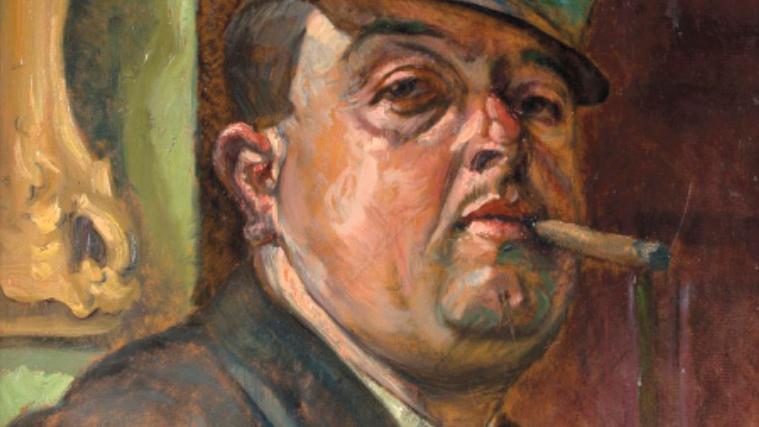Hugo Scheiber (1873-1950), Homme au cigare, huile sur Isorel, 64 x 47,5 cm. Adjugé :... L’homme au cigare d'Hugo Scheiber 