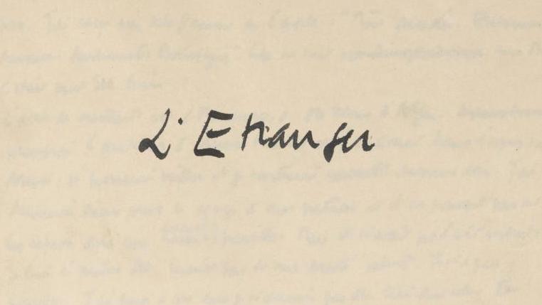 Albert Camus (1913-1960), L’Étranger, manuscrit autographe signé « Albert Camus »... Le mystérieux manuscrit autographe de L'Étranger d'Albert Camus réapparaît sur le marché