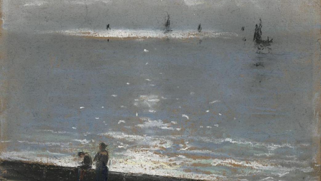 Albert Théodore de Broutelles (1842-1933), Paysage côtier, vers 1900, pastel sur... Peindre la mer au musée des Impressionnismes de Giverny
