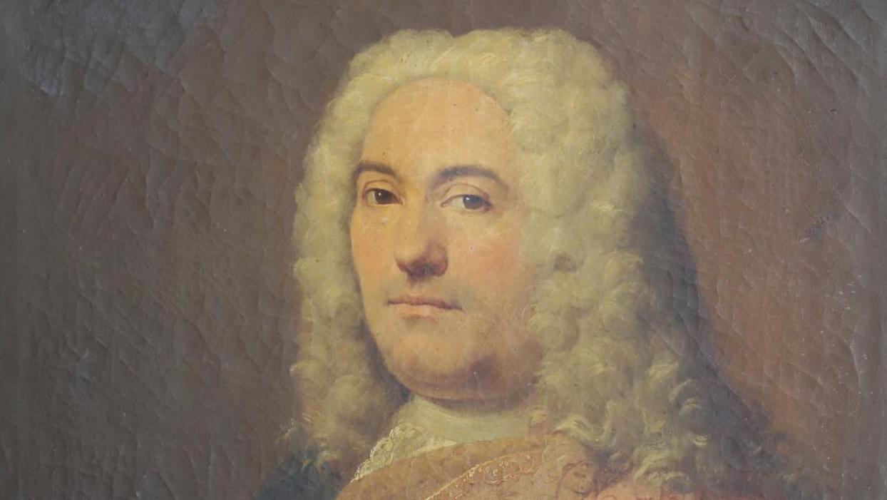 Pierre Subleyras (1699-1749), Portrait de Bernard Pons, huile sur toile, titrée et... Pierre Subleyras se fait un nom