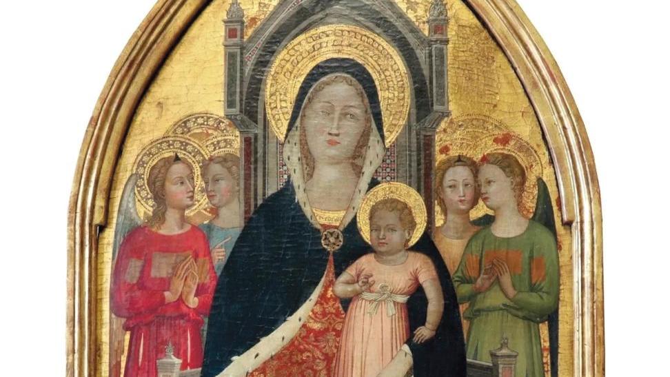 Maître de la Chapelle Bracciolini (actif de 1390 à 1426), La Vierge et l’Enfant en... Une découverte de la Renaissance toscane