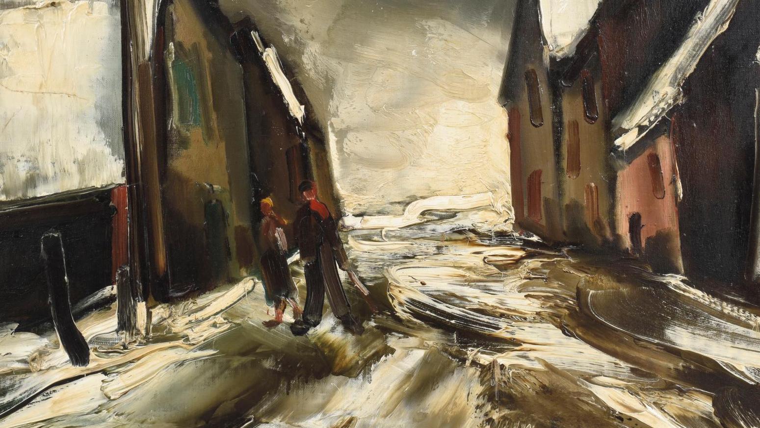 Maurice de Vlaminck (1876-1958), Couple de promeneurs sur la route par temps orageux,... Entre figuration et abstraction, les tableaux de la collection de Mme T. 