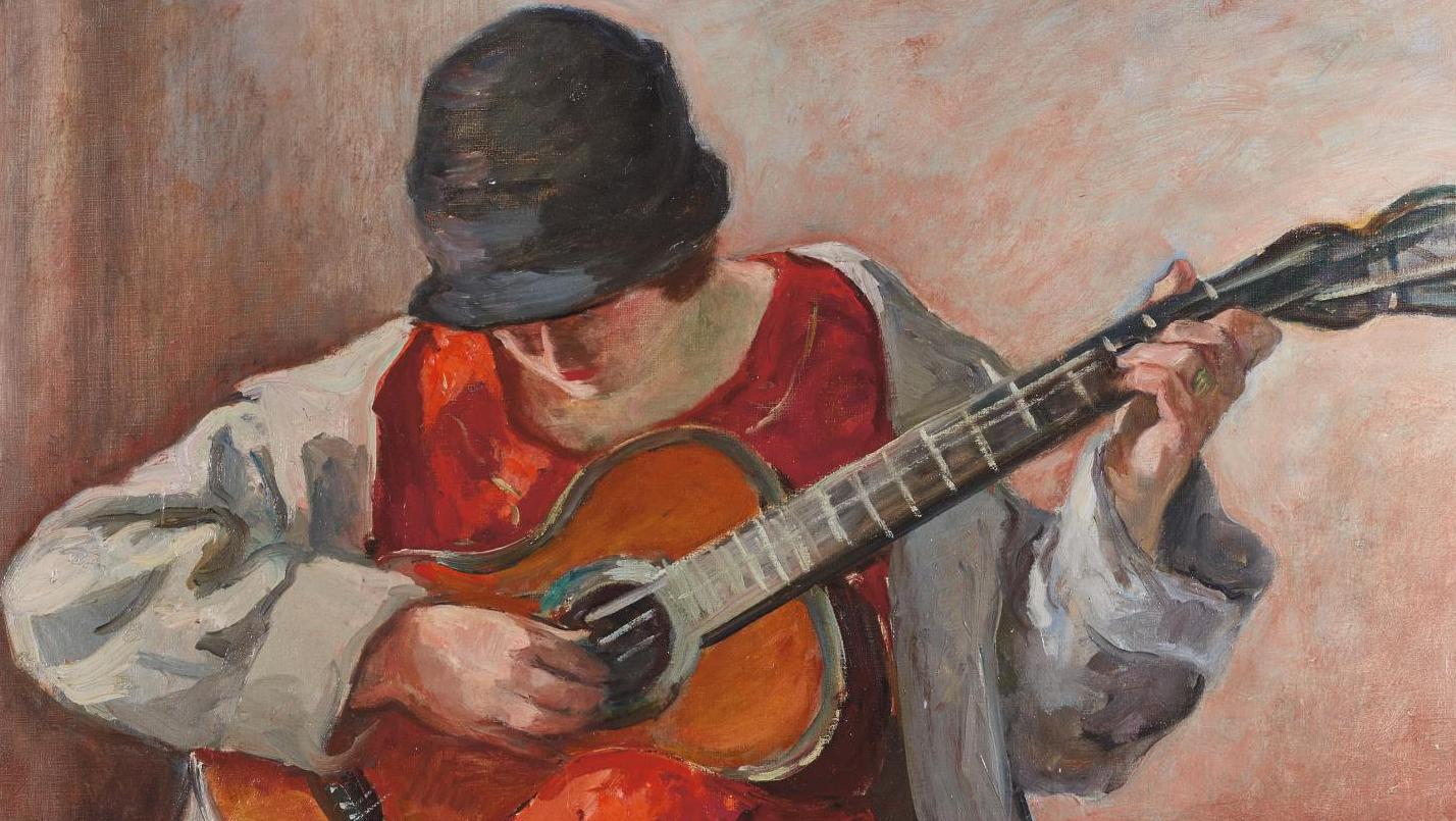 Henri Lebasque (1865-1937), La Guitariste, 1926, huile sur toile, 60 x 73 cm. Estimation... Un moment d’intimité avec Henri Lebasque 