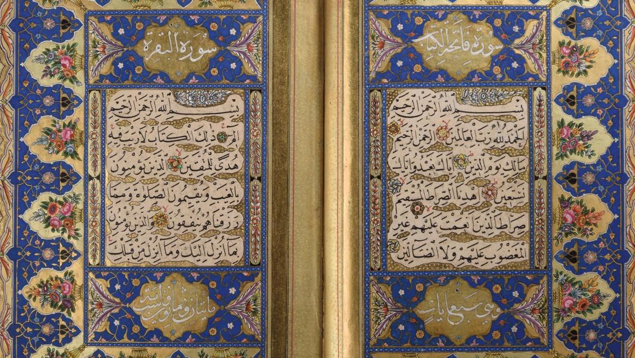 Turquie, début du XVIe siècle. Coran attribué à Sheykh Hamdullah (1436-1520), encre,... Un Coran de Sheykh Hamdullah, le plus grand calligraphe ottoman 