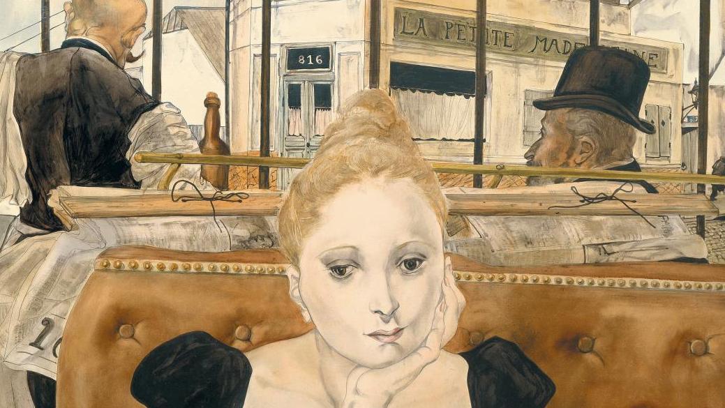 Léonard Tsuguharu Foujita (1886-1968), Au café, 1949, huile sur toile, 76 x 64 cm, ... Foujita, œuvres d’une vie (1886-1968) 