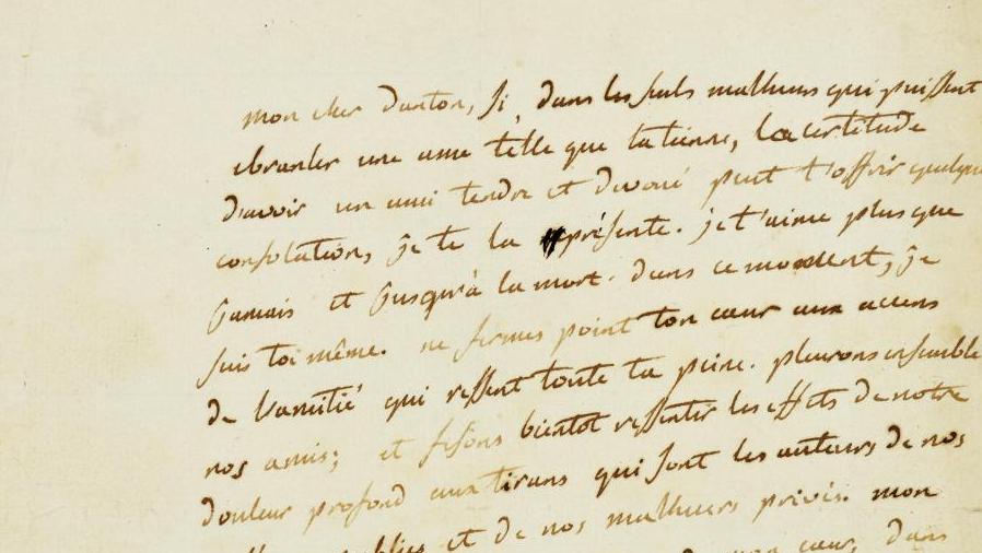 Cette lettre autographe de Maximilien de Robespierre à Georges-Jacques Danton était... Missive de Robespierre, le ministère de la Culture s’explique...