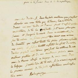 Missive de Robespierre, le ministère de la Culture s’explique... - Droit et finance