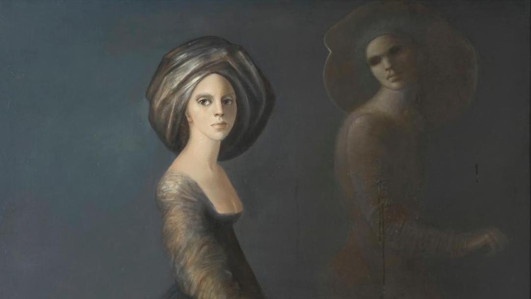 Leonor Fini (1907-1996), La Tenebrosa, 1978, huile sur toile, 116 x 89 cm (détail).... Leonor Fini et Seund Ja Rhee mises en lumière