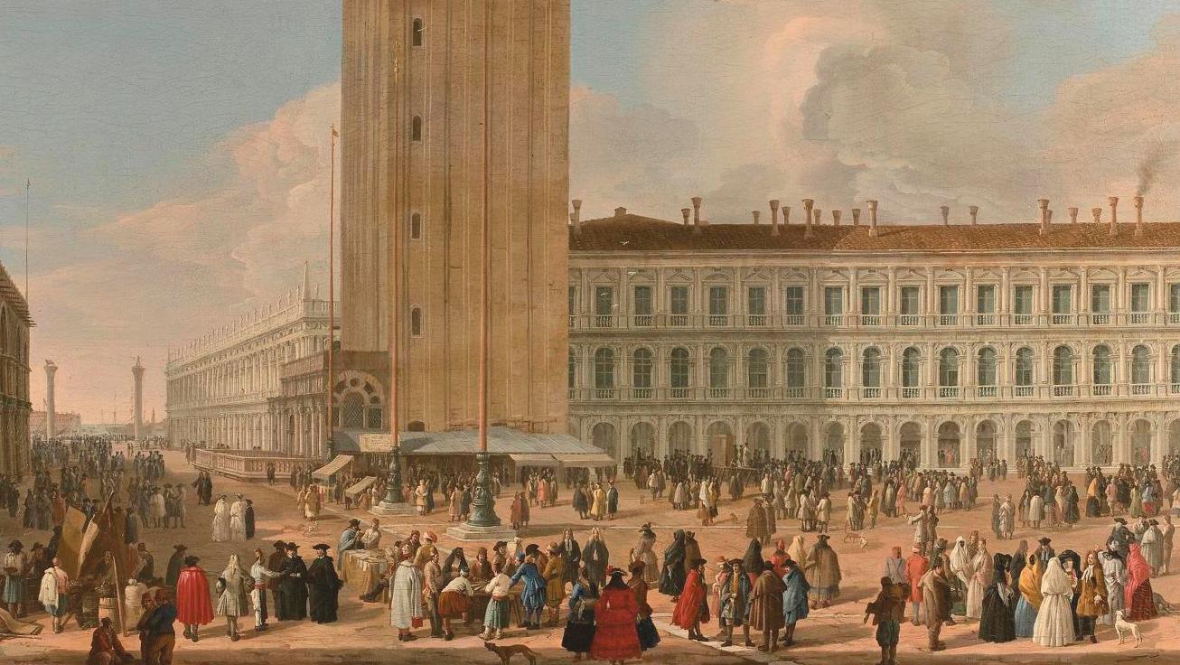 									635 000 €			Luca Carlevarijs (1663-1730), Vue de la place Saint-Marc et... Cote : les vedute, en perspective 