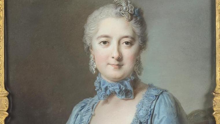 Jean Valade (1710-1787), Portrait d’Anne-Claudine Mayneaud de La Tour (1730-1807),... Jean Valade, du crayon au pinceau
