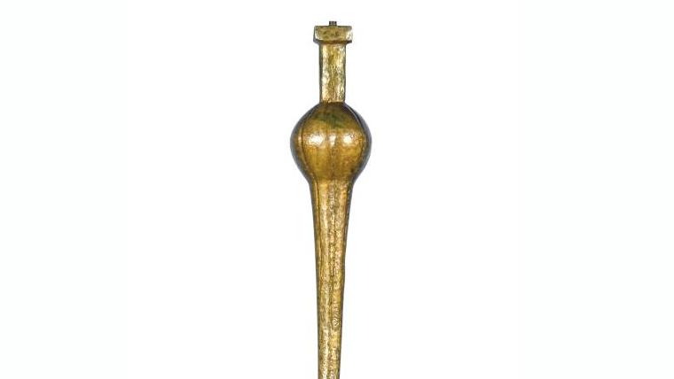 Alberto Giacometti (1901-1966), lampadaire modèle Trompette, version rainurée, en... Lampadaire Trompette d'Alberto Giacometti, une édition très limitée