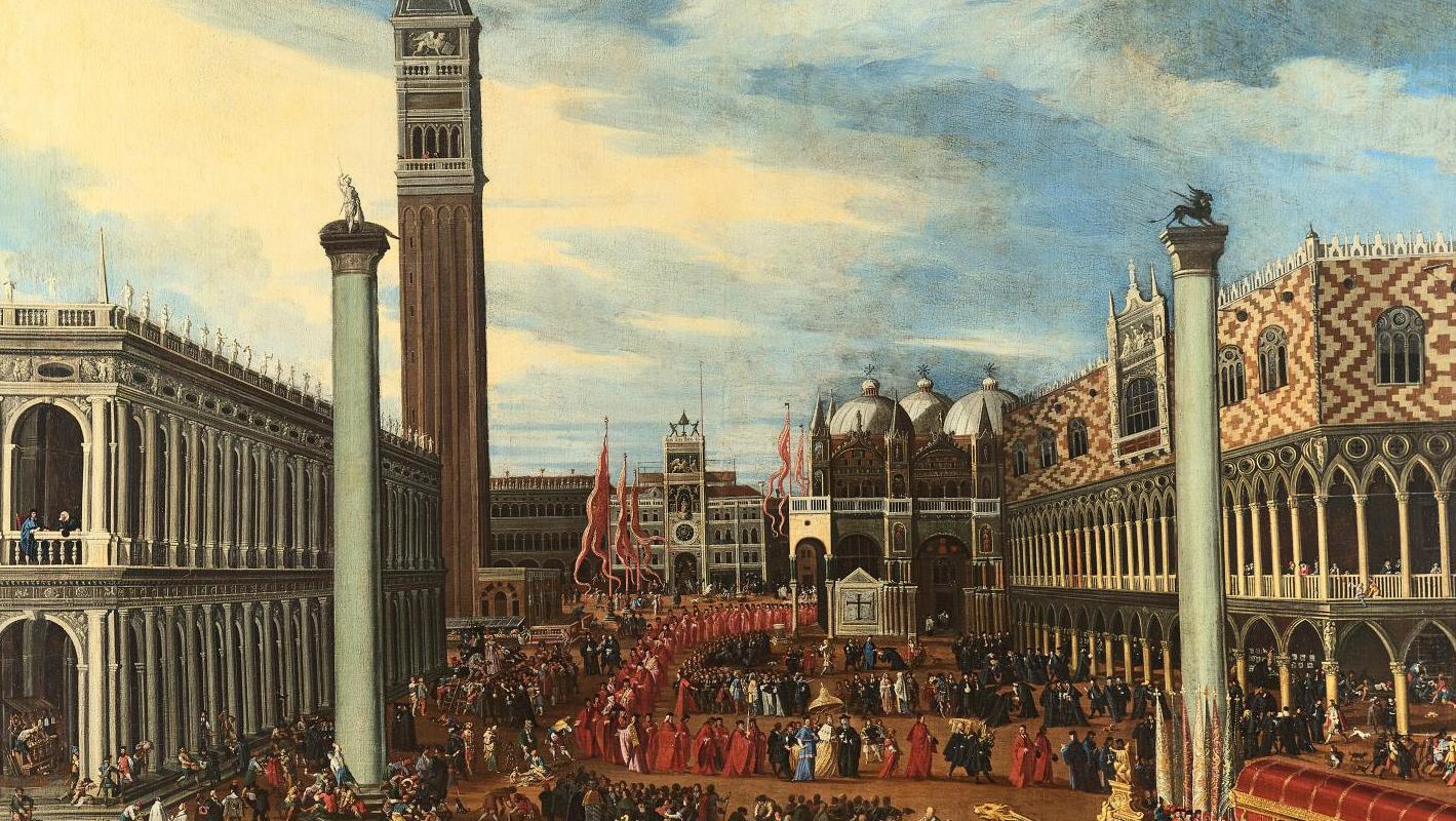  An Important Venetian Ceremony Painted in 1673 by Joseph Heintz the Younger