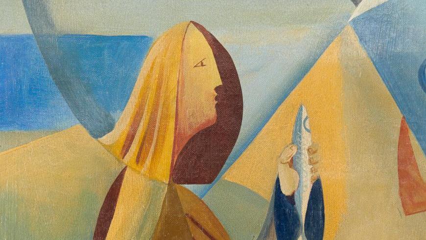 Léopold Survage (1879-1968), La Marchande de poissons, 1933, huile sur toile, 56... Léopold Survage dans les années 1930, ou le retour de la femme pour le peintre
