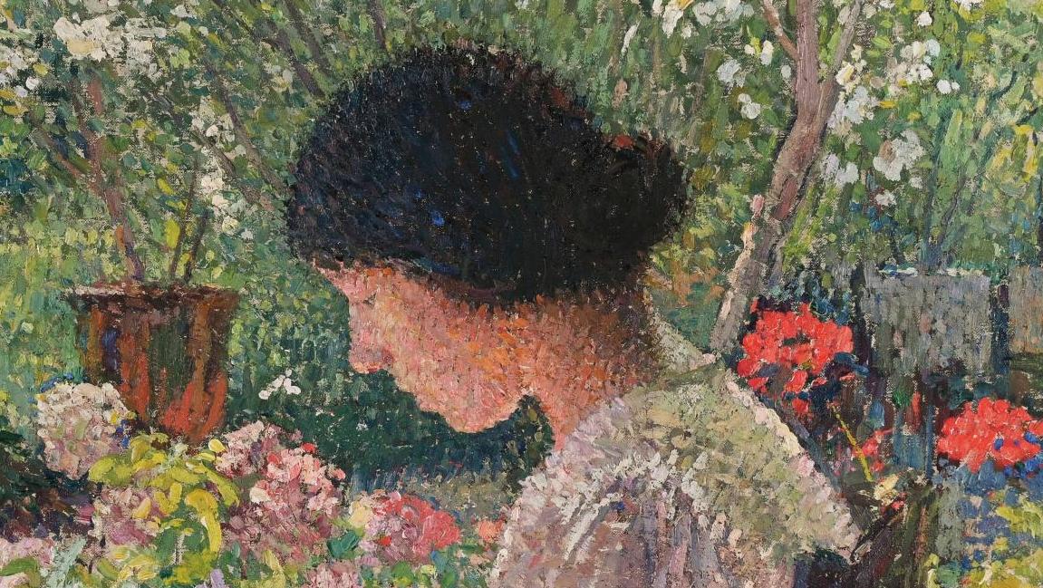 Henri Martin (1860-1943), Lisette cousant dans le jardin de Marquayrol, toile, 82... La campagne ou l’océan, avec Henri Martin et Paul Signac 