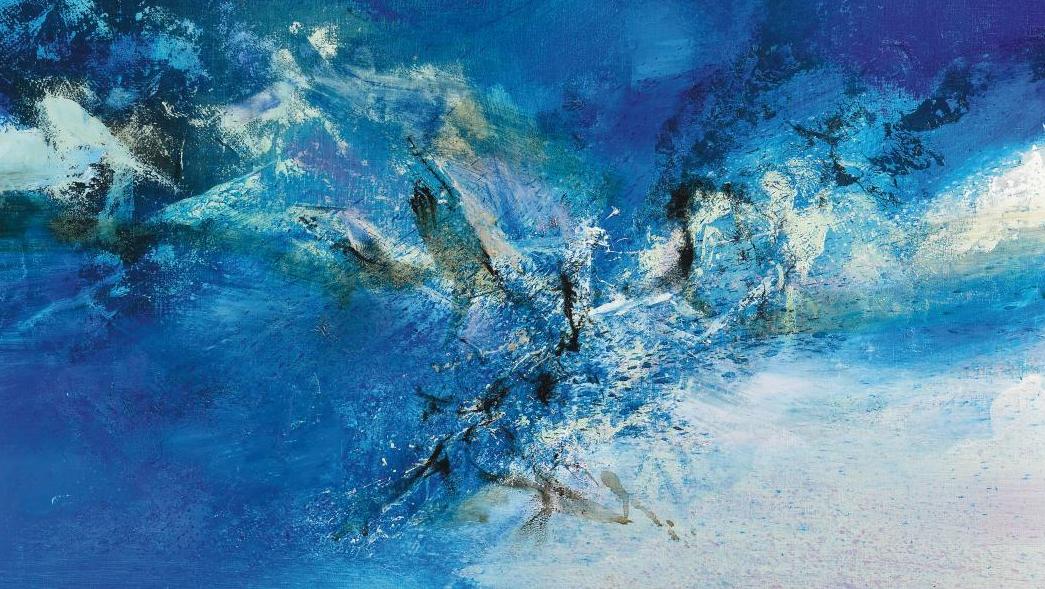 Zao Wou-ki (1920-2013), 5/8/97, 1997, huile sur toile, signée « Zao Wou-ki » en chinois... Symphonie en bleu majeur  de Zao Wou-ki