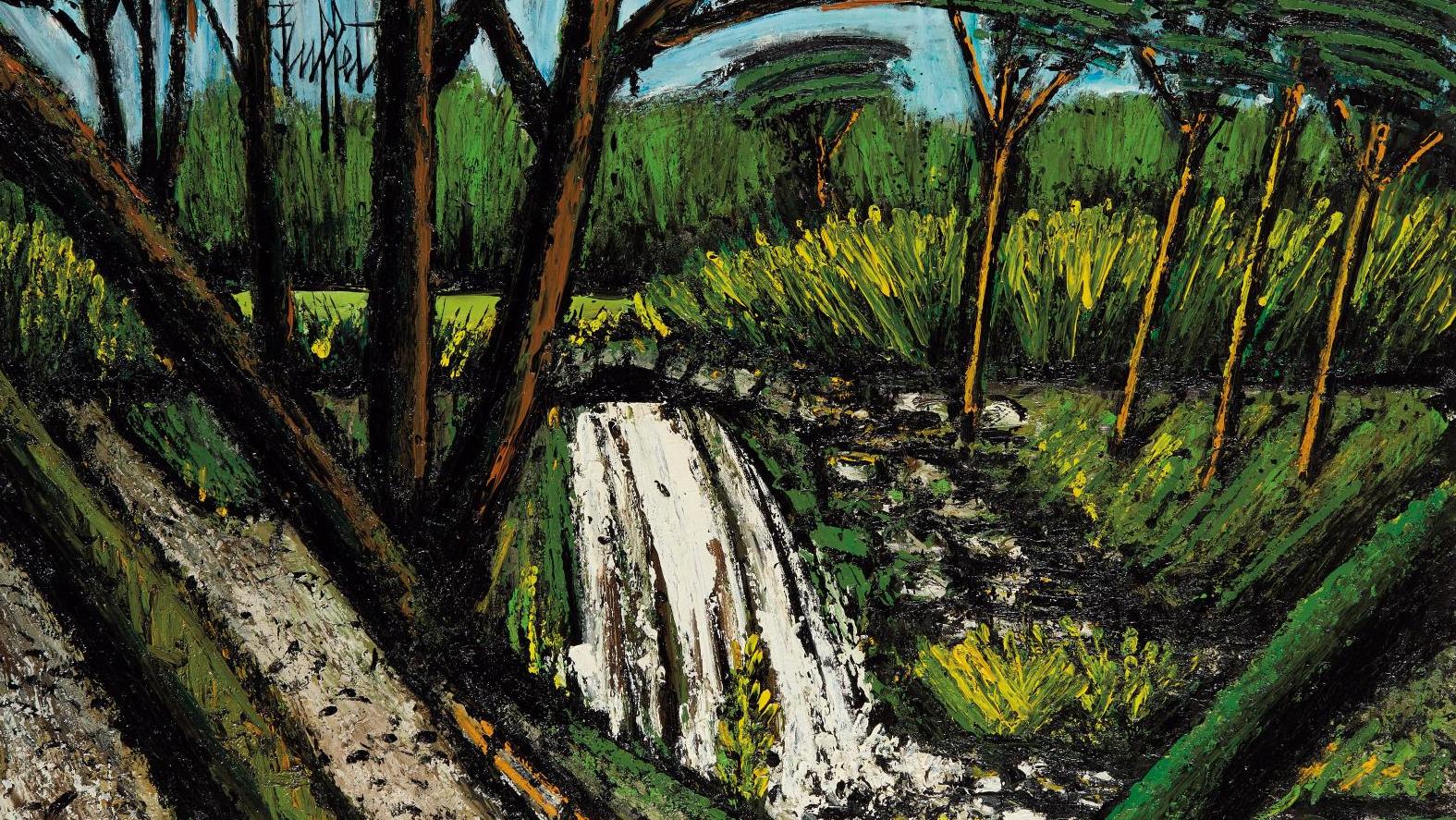 Bernard Buffet (1928-1999), La Baume, la petite cascade et les genêts, 1997, huile... Un autre Bernard Buffet à Marseille