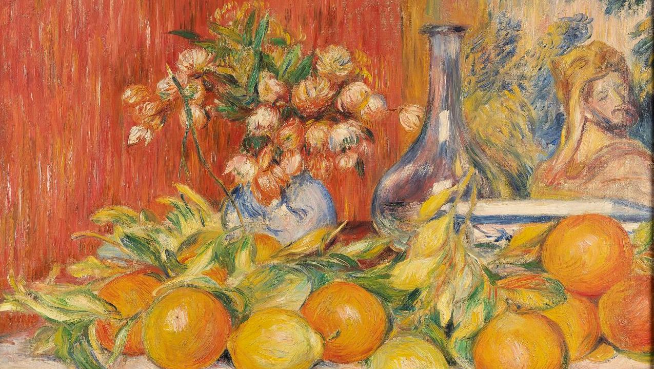 Pierre-Auguste Renoir (1841-1919), Nature morte, fleurs, oranges et citrons, huile... Renoir, le plaisir de peindre