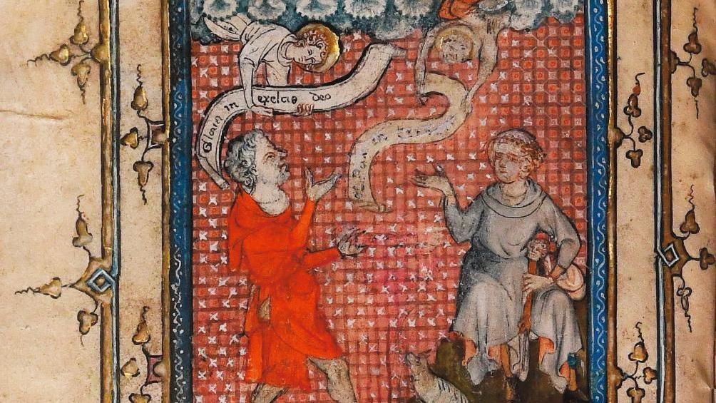 Paris, vers 1325. Livre d’heures à l’usage de Rome, manuscrit enluminé en latin et... Les fastes d’un livre d’heures du XIVe siècle