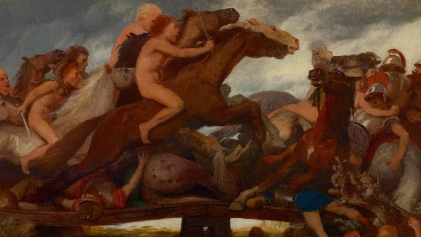 Arnold Böcklin (1827-1901), Der Kampf auf der Brücke (Le Combat sur le pont), 1889,... Böcklin, le combat des idées