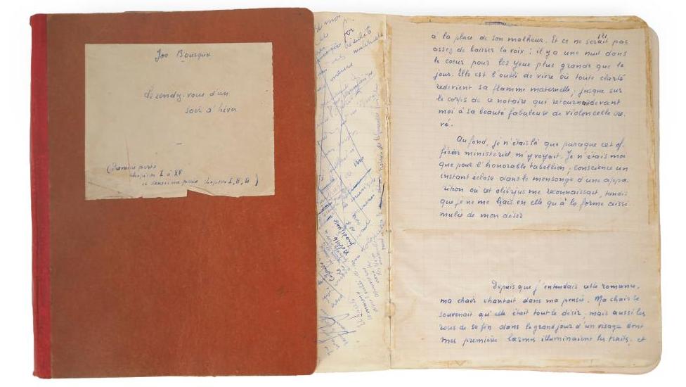 Joë Bousquet (1897-1950), Le Rendez-vous d’un soir d’hiver, manuscrit, deux cahiers... Joë Bousquet, le poète crucifié