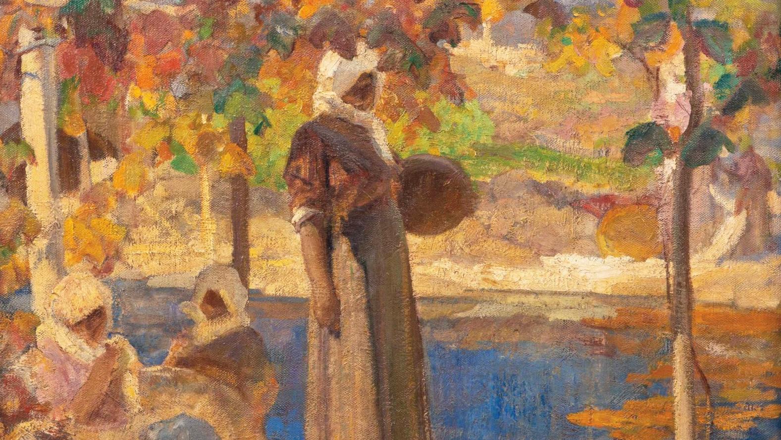 Léon Charles Canniccioni (1879-1957), Femmes corses à la fontaine, 1924, huile sur... La Corse vue par un Corse