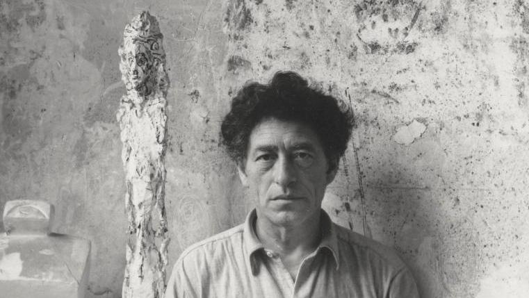 Arnold Newman (1918-2006), Alberto Giacometti dans son atelier, mai 1954, tirage... Giacometti, sculpteur mythique