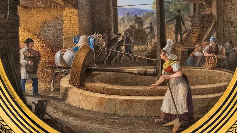 Manufacture de Sèvres, assiette place «Fabrication du Cidre», issue du Service des... Collection Twinight : deuxième volet